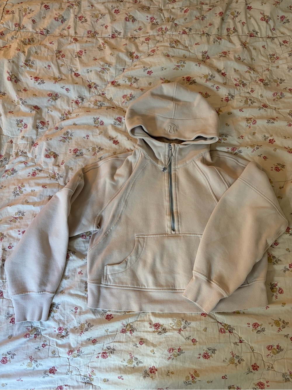 Lululemon Cream Half-Zip Hooded Sweatshirt